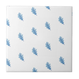 Ceramic Tile Blue Leaves