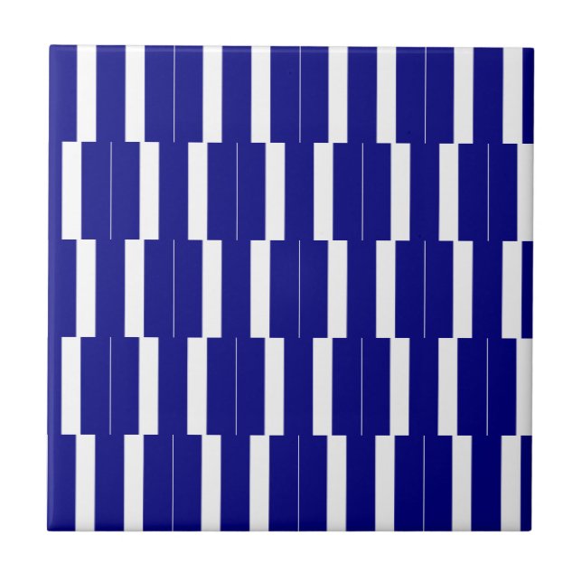 Ceramic Tile Blue & White Stripe (Frente)
