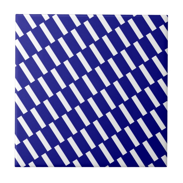 Ceramic Tile Blue & White Stripe (Frente)