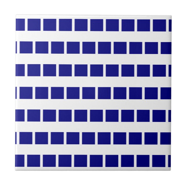 Ceramic Tile Blue & White Stripe Checkered (Frente)