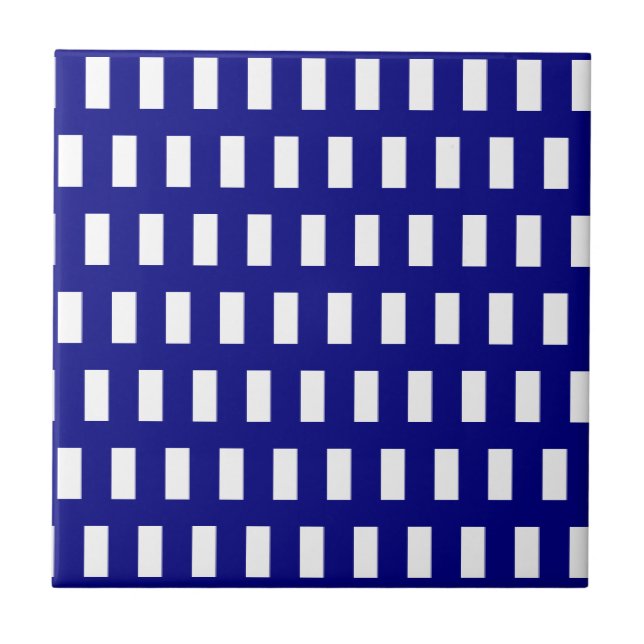 Ceramic Tile Blue & White Stripe Checkered (Frente)