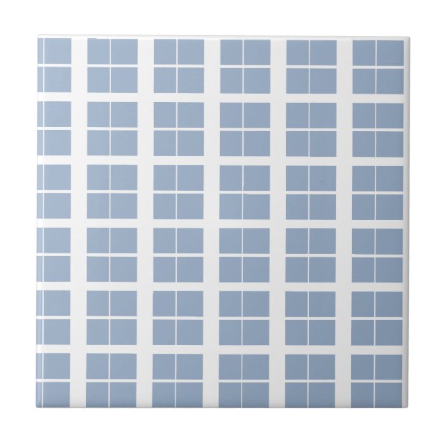 Ceramic Tile Blue & White Stripe Square (Frente)