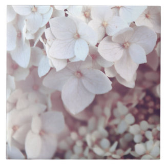 Ceramic Tile Blush Pink Hydrangea Floral Botanical