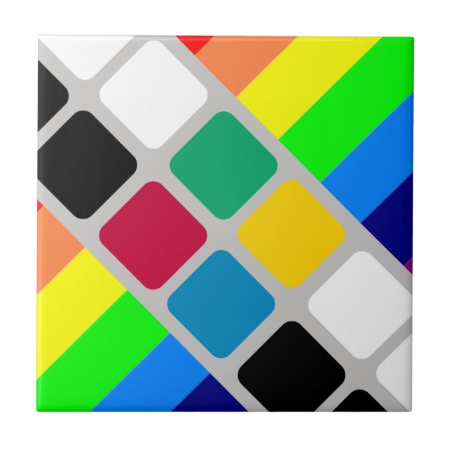 Ceramic Tile Colorful Colors Stripe (Frente)