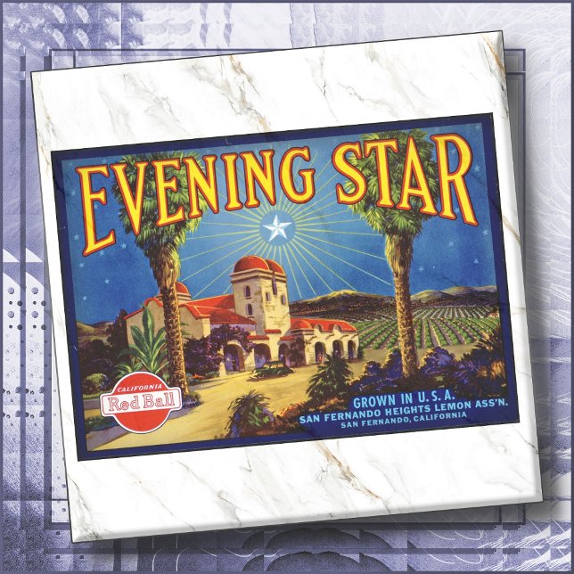 CERAMIC TILE - ''Evening Star'' - Crate Label (Criador carregado)