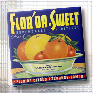 CERAMIC TILE - "Flor'da-Sweet" - Crate label