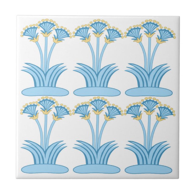 Ceramic Tile in Minoan Lilies aqua (Frente)
