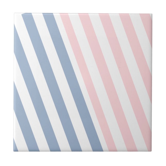 Ceramic Tile Pink & Blue Stripe  (Frente)