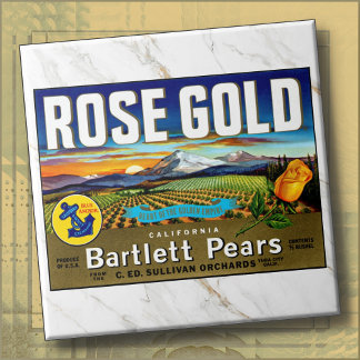 CERAMIC TILE - ''Rose Gold'' - Crate Label