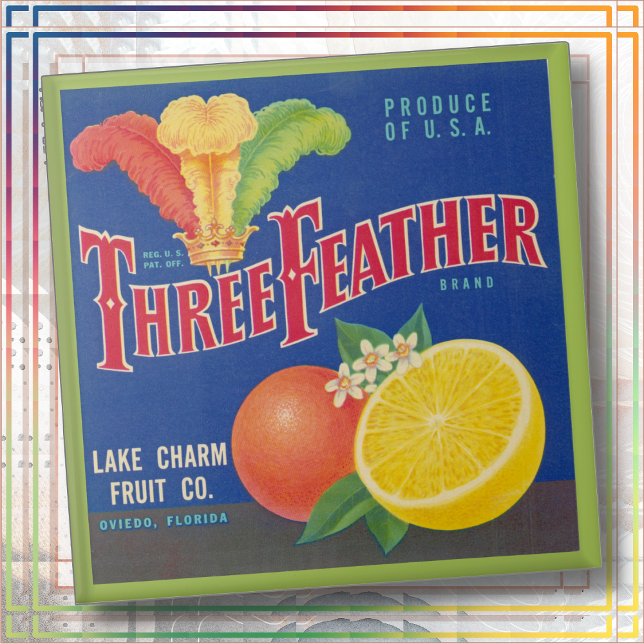 CERAMIC TILE - "Three Feather" - Crate label (Criador carregado)