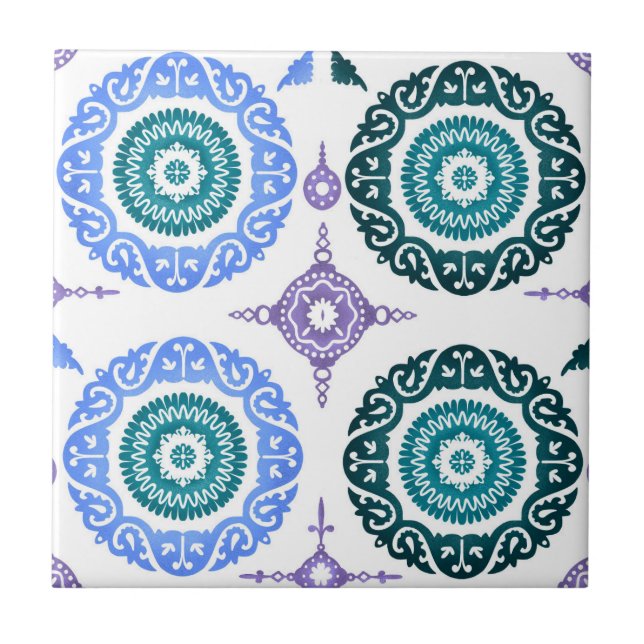 Ceramic Wall Tile – Portuguese Blue & Teal. (Frente)