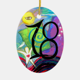 Cerâmica 18.º ornamento de aniversário