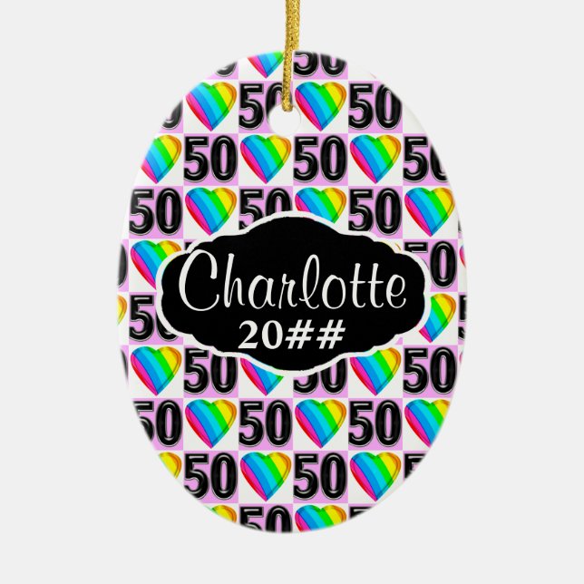 CERÂMICA 50º CORAÇÃO DE AMOR PERSONALIZADA E ORNAMENTO DATA (Frente)