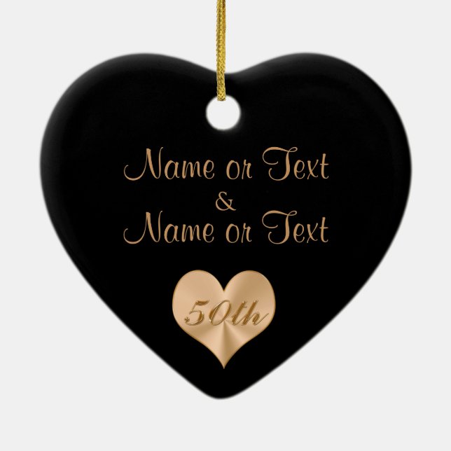 Cerâmica 50th ornamento personalizado do aniversário de (Verso)
