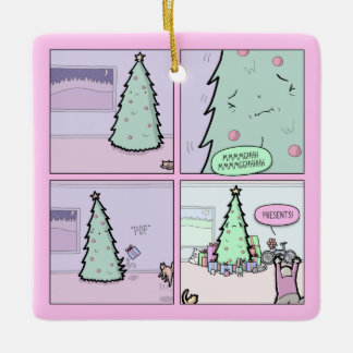Cerâmica A árvore de Natal Pooping apresenta o ornamento