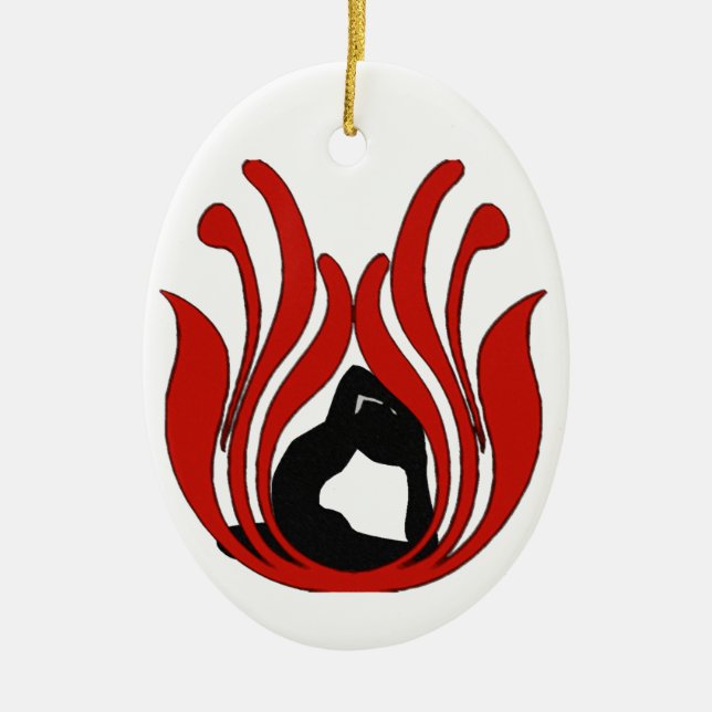 Cerâmica Abstrato Lotus - Ornamento de Yoga (Frente)