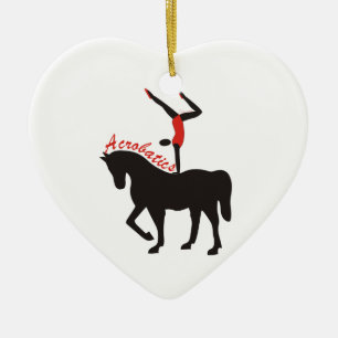 Cerâmica Acrobática no ornamento personalizado de cavalo