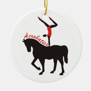 Cerâmica Acrobática no ornamento personalizado de cavalo