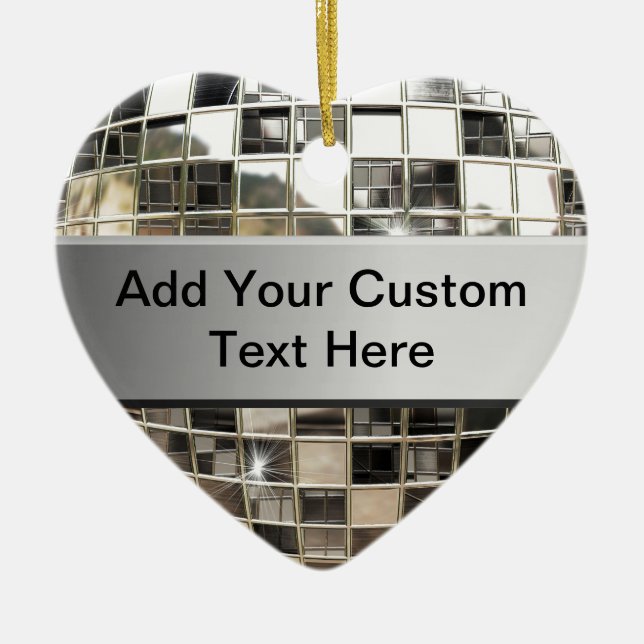 Cerâmica Adicione o texto ao ornamento de prata Sparkling (Frente)