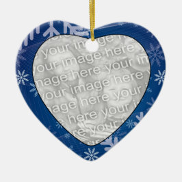 Cerâmica Adicione Seu Ornamento Cardíaco Foto Flocos de Nev