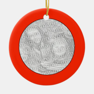 Cerâmica Adicione seu Ornamento de Círculo Vermelho Fotogr