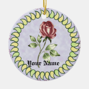 Cerâmica Adorável ornamento de Rosas vermelhas
