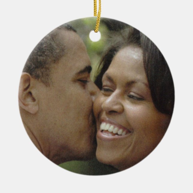 Cerâmica AMOR PRESIDENCIAL, ornamento de BARACK OBAMA (Frente)