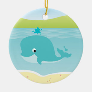 Cerâmica Animais de mar, baleia e ornamento dos miúdos da