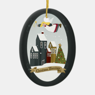Cerâmica Anjo das Bênçãos de Natal | Ornamento