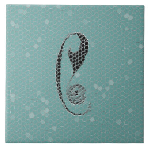 Cerâmica antiga da letra C do monograma