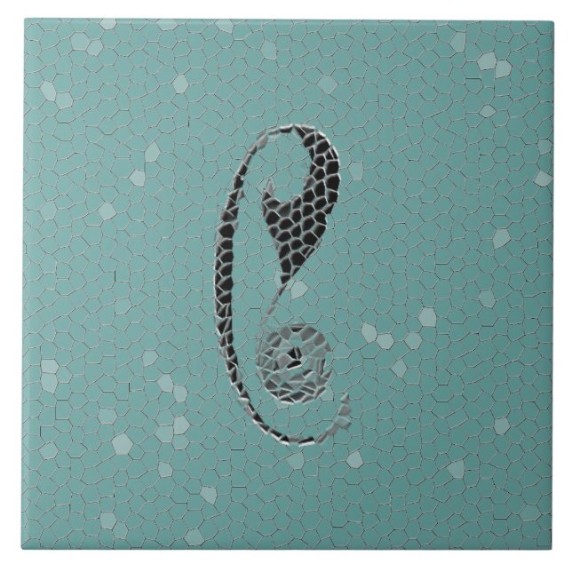 Cerâmica antiga da letra C do monograma (Frente)