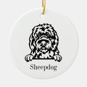 Cerâmica Antigo ornamento de Sheepdog Inglês