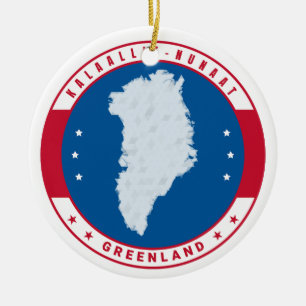 Cerâmica Arredondar Emblem Red Groelândia - Ornamento de Ma