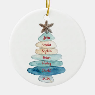 Cerâmica Árvore de Natal de Vidro do Mar Costeiro Ornamento