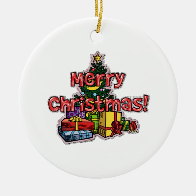 Cerâmica Árvore de Natal e ornamento dos presentes (Frente)
