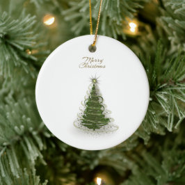 Cerâmica Árvore de Natal Espiral Verde Moderna, ornamento r