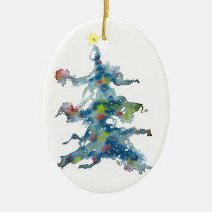 Cerâmica Árvore de Natal, lunática, ornamento