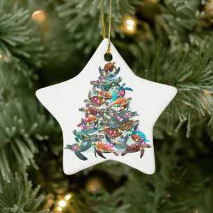 Cerâmica Árvore de Natal Tartaruga Ornamento Árvore de Nata