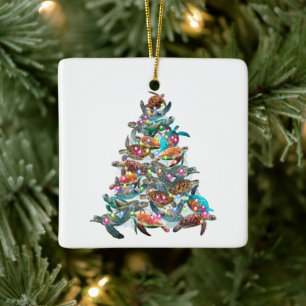 Cerâmica Árvore de Natal Tartaruga Ornamento Árvore de Nata