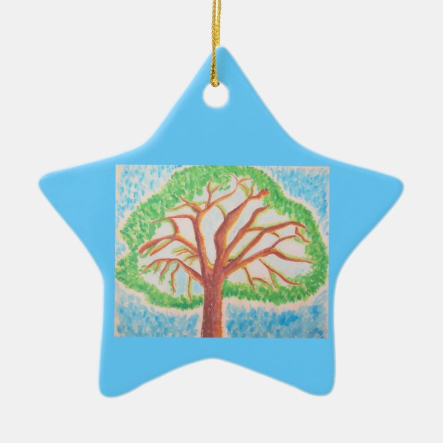 Cerâmica Árvore de ornamento de estrela-viva (Frente)