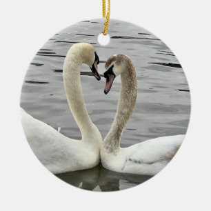 Cerâmica As cisnes de Ashley no ornamento do amor