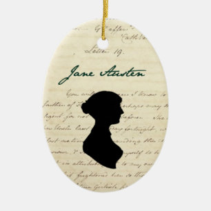 Cerâmica Assinatura de Jane Austen & ornamento da silhueta