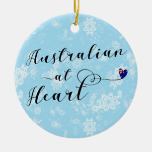 Cerâmica Australiano no Coração, Ornamento de Árvore de Nat