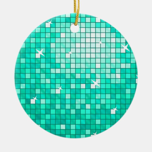 Cerâmica Azulejos de Disco com ornamento Aqua (Frente)