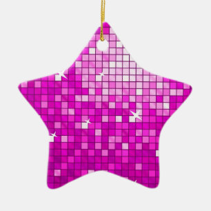 Cerâmica Azulejos Disco Estrela de ornamento Rosa