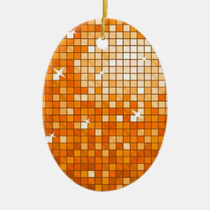 Cerâmica Azulejos Disco Ornamento de laranja oval