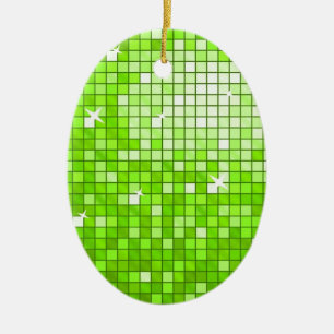 Cerâmica Azulejos Disco oval de ornamento verde