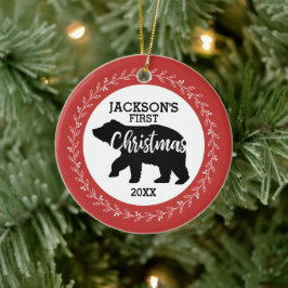 Cerâmica Bebês Primeiro Ornamento Cerâmico de Foto de Natal