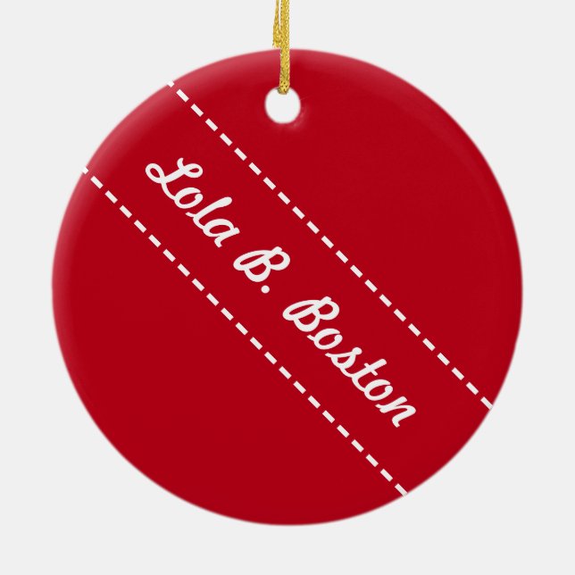 Cerâmica Beijos do bastão de doces - ornamento de Lola B. (Traseira)