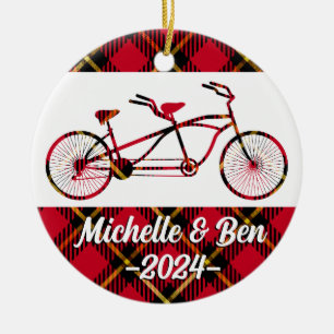 Cerâmica Bicicleta Tandem de xadrez - Casais Ornamento de B